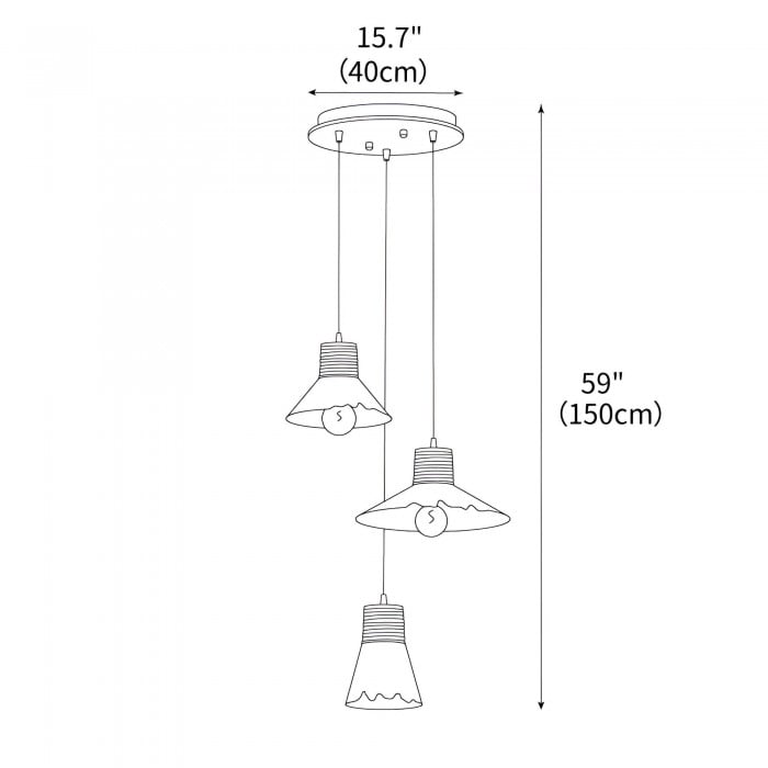 Suspension en verre et corde de chanvre nordique HL3491