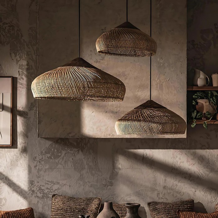 Retro Bohemian Rattan Pendant Light HL3389