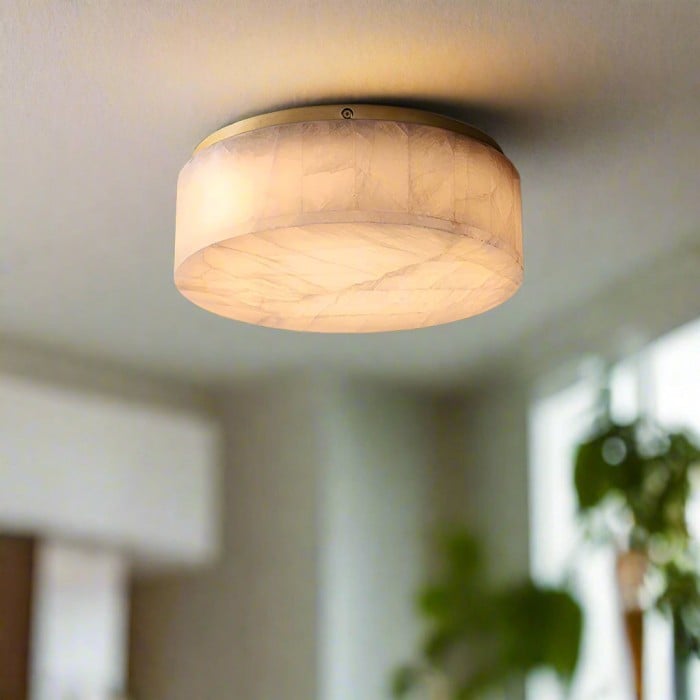 Rivage Alabaster Minimalist Ceiling Light HL3501
