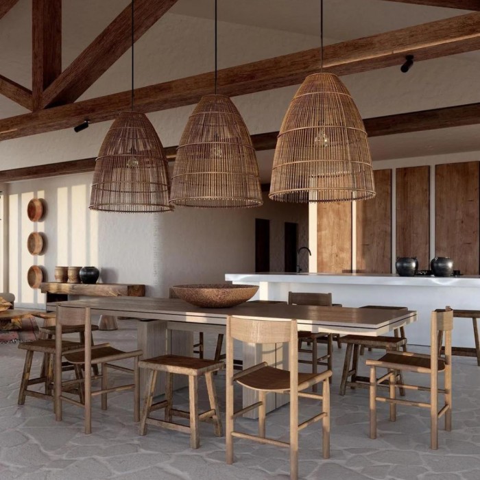 Runa Boho Rattan Pendant Light HL3384