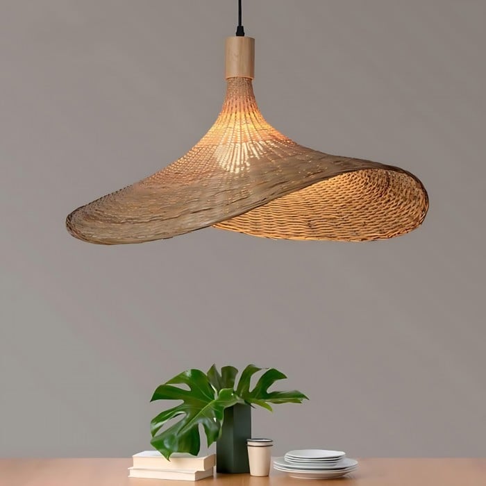 Lámpara de ratán Rustic Raphia Charm HL3387
