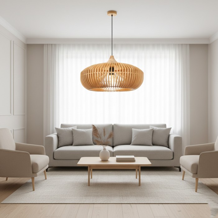Suspension en bois Japandi Halo of Zen HL3390