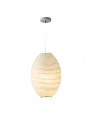 Traditional Japandi Wabi-Sabi Elliptical Paper Pendant Light HL3495