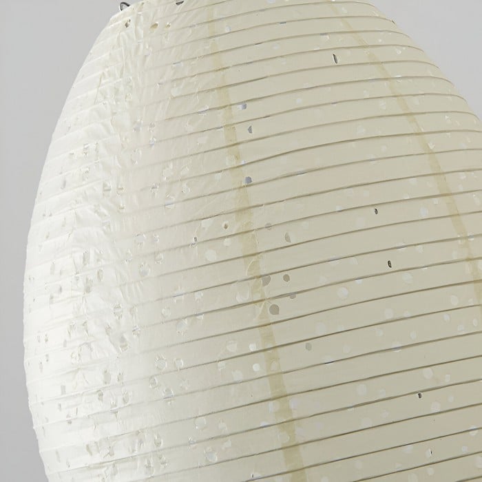 Traditional Japandi Wabi-Sabi Elliptical Paper Pendant Light HL3495