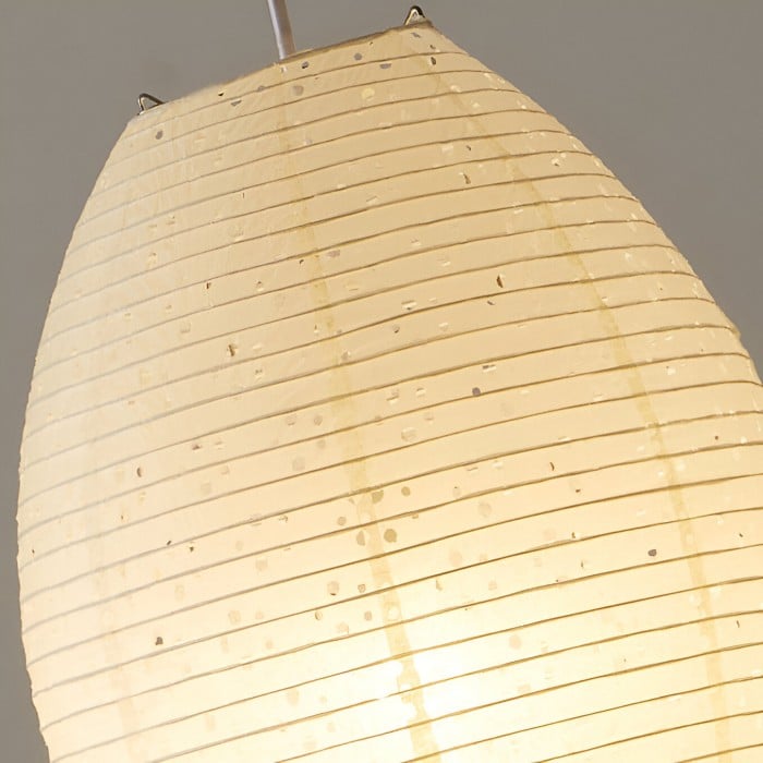Traditional Japandi Wabi-Sabi Elliptical Paper Pendant Light HL3495