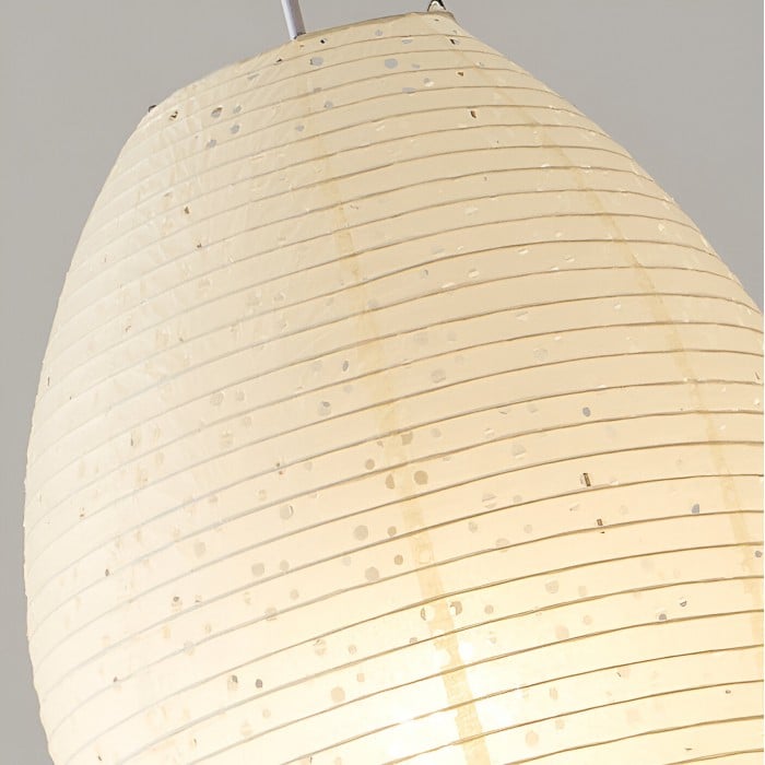 Traditional Japandi Wabi-Sabi Elliptical Paper Pendant Light HL3495