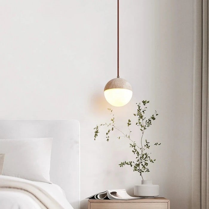 Travertine Ball Pendant Light HL3469