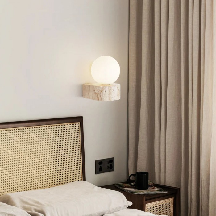Travertine Hemisphere Wall Sconce HL3439
