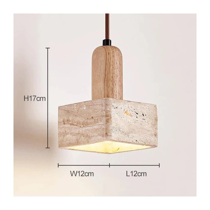 Travertine Square Pendant Light HL3486