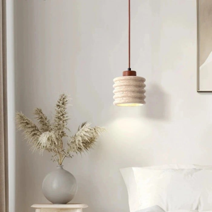 Travertine Yellow Cave Stone Pendant Light HL3488