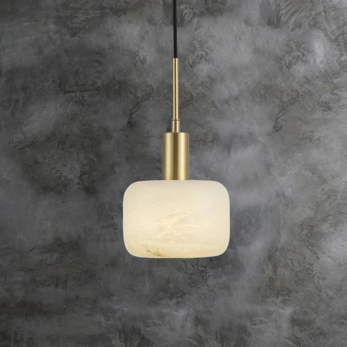 Velia Acorn Alabaster Minimalist Pendant Light HL3497