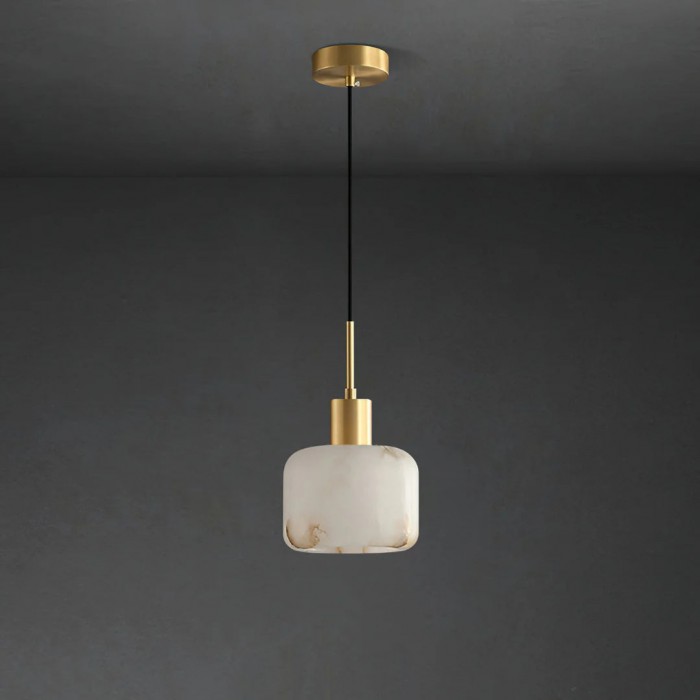 Velia Acorn Alabaster Minimalist Pendant Light HL3497