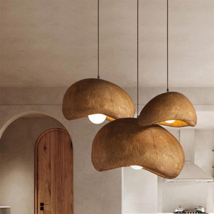 Wabi-Sabi Coffee Cloud Japandi Resin Pendant Light HL3377