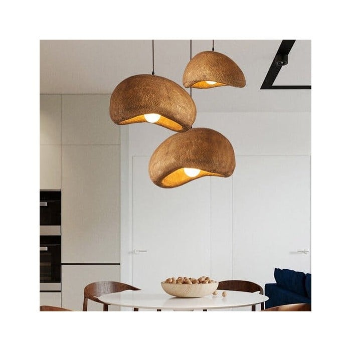 Wabi-Sabi Coffee Cloud Japandi Resin Pendant Light HL3377