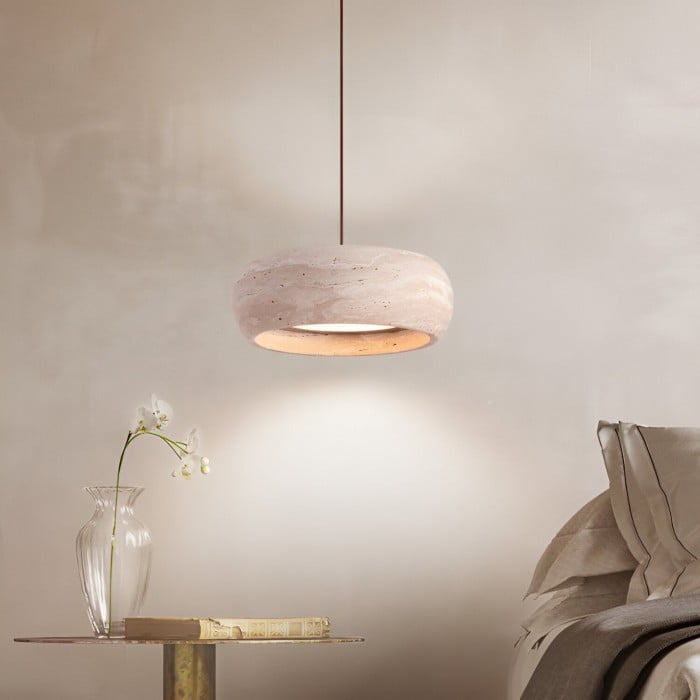 Wabi Sabi Style Travertine Stone Pendant Light HL3487