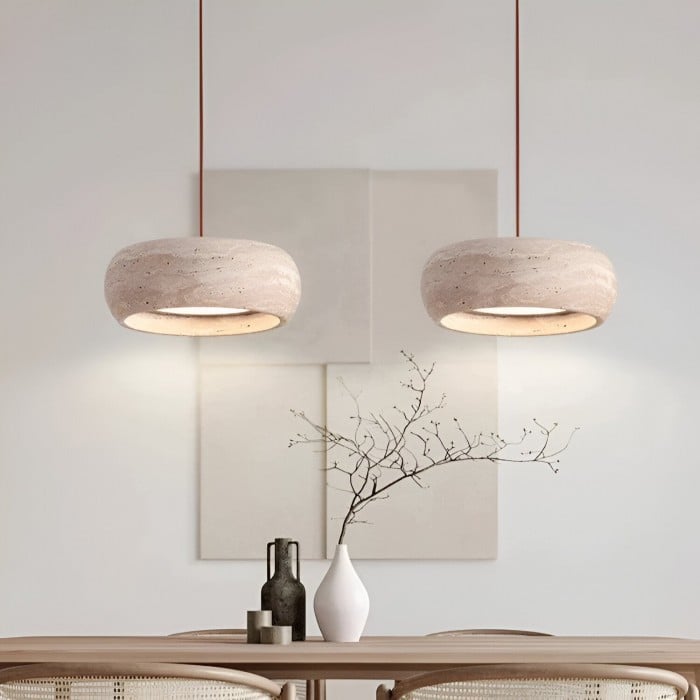 Wabi Sabi Style Travertine Stone Pendant Light HL3487