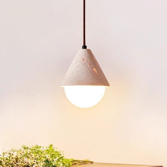 Yellow Travertine Cream Pendant Light HL3449