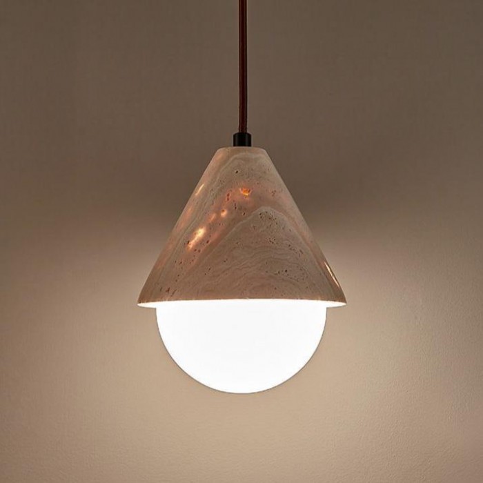 Yellow Travertine Cream Pendant Light HL3449