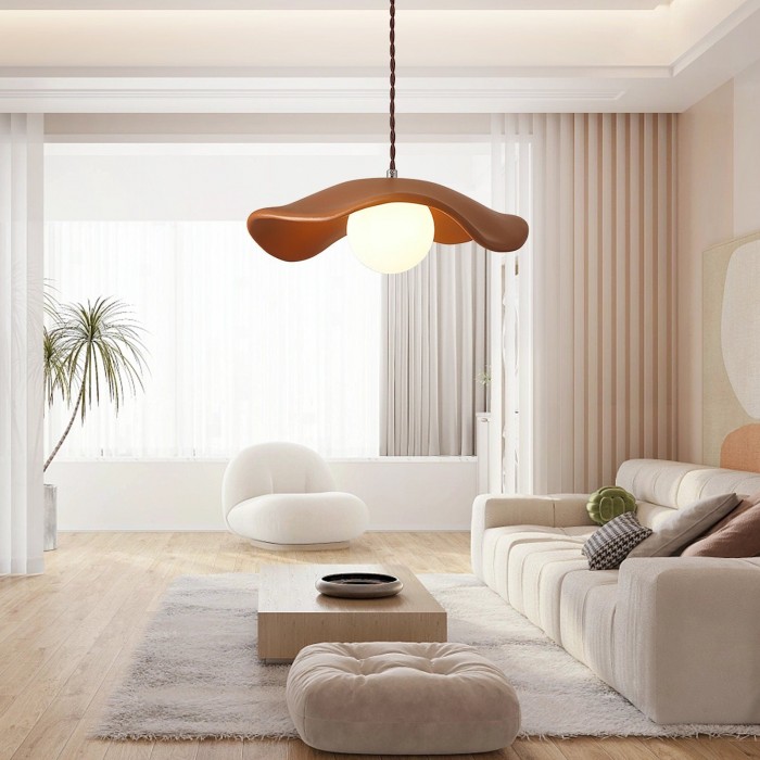 Yumi Sculptural Resin Elegance Minimalist Pendant Light HL3498