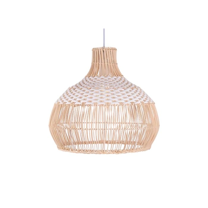 Lámpara colgante de ratán natural Breezy White Elegance HL3395