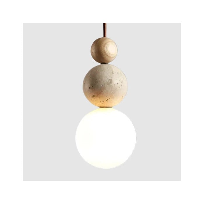 Elegant Glow Cream Stone Bedside Pendant Light HL3462