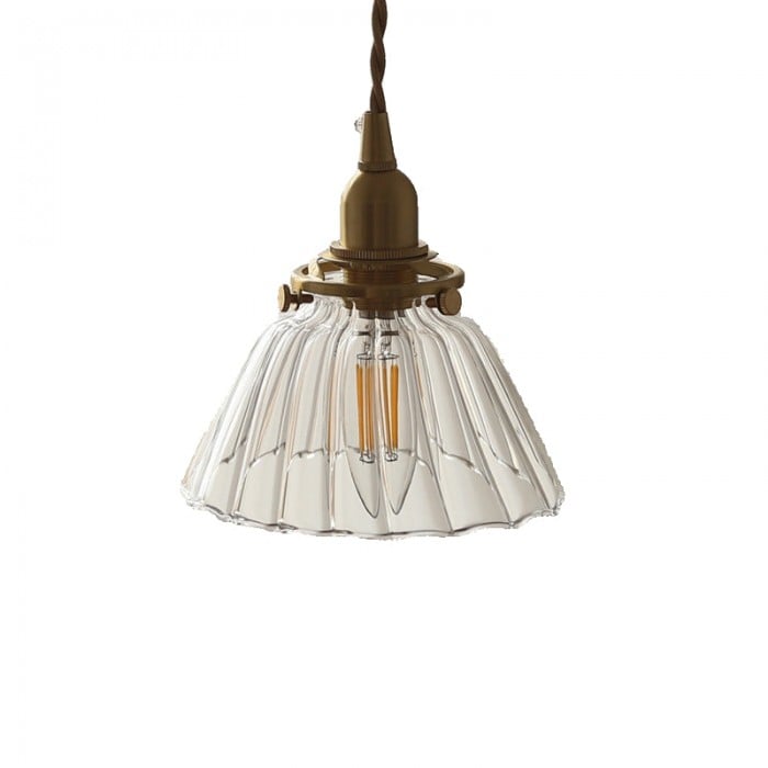 Jasmine Vintage mässingsglas pendellampa HL3503