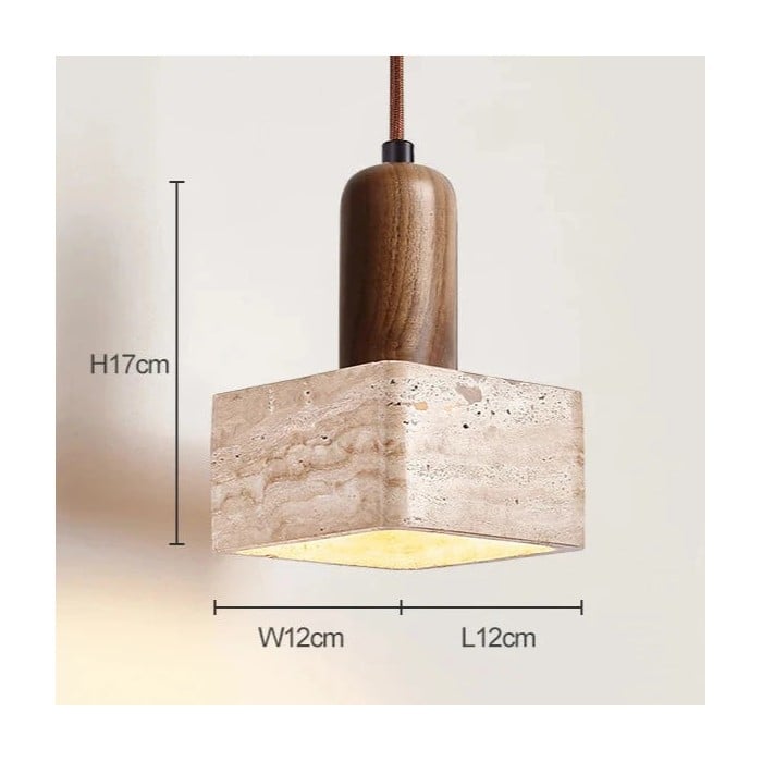 Travertine Square Pendant Light HL3486