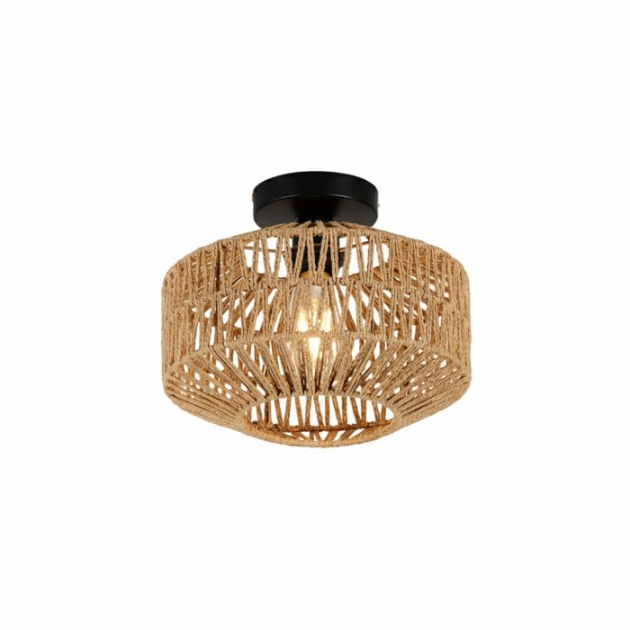 Woven Lantern Boho Radiance Rattan Ceiling Light HL3399