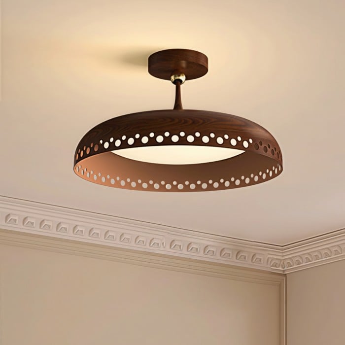 Lustrona Vintage Messing Plafondlamp - Gepolijste Metalen Plafondlamp voor Woonkamer HL1868