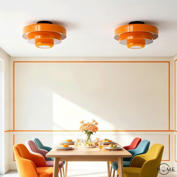 Bauhaus Triple Layer Ceiling Light - Colorful Metal Disc Lamp HL1843