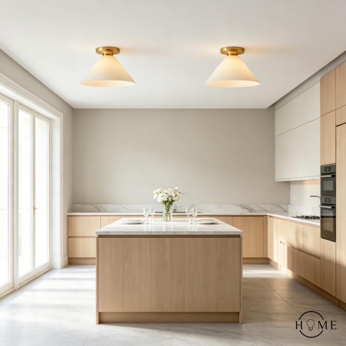 Conica Cone Flush Mount – Glazen plafondlamp voor moderne ruimtes HL1612