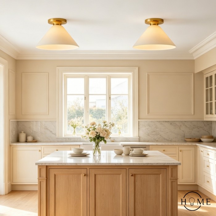 Conica Cone Flush Mount – Glazen plafondlamp voor moderne ruimtes HL1612