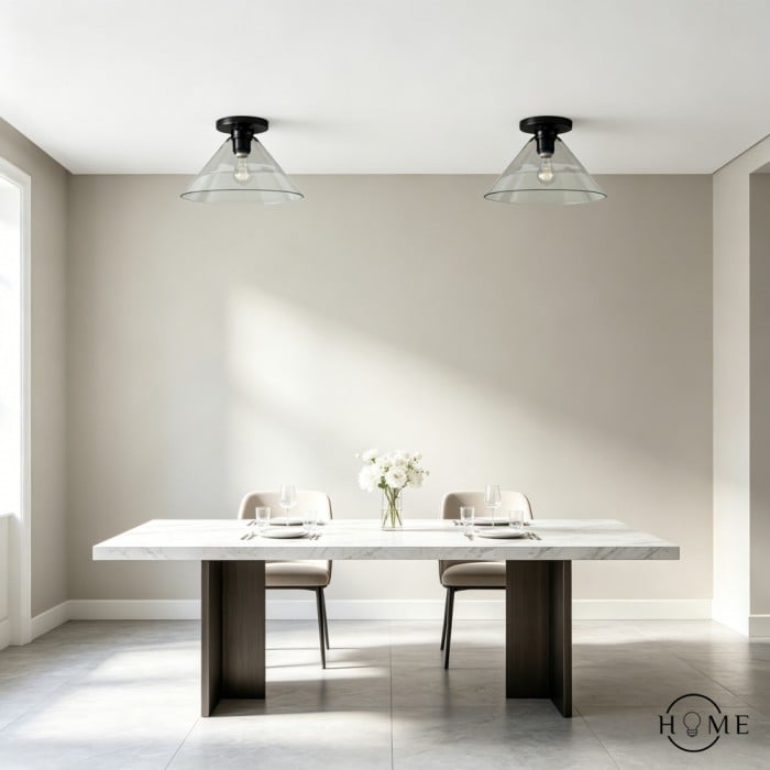 Conica Cone Flush Mount – Glazen plafondlamp voor moderne ruimtes HL1612