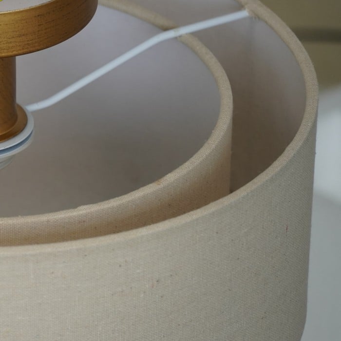 Lumeris elegante plafondlamp met linnenmix design en moderne stijl voor de woonkamer HL2548