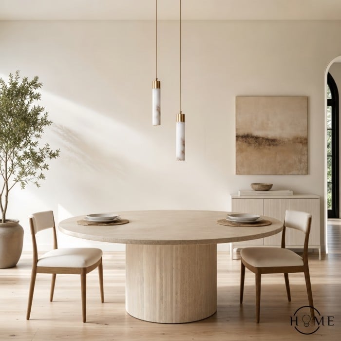 Lampada a sospensione in ottone con marmo naturale testurizzato HL1060