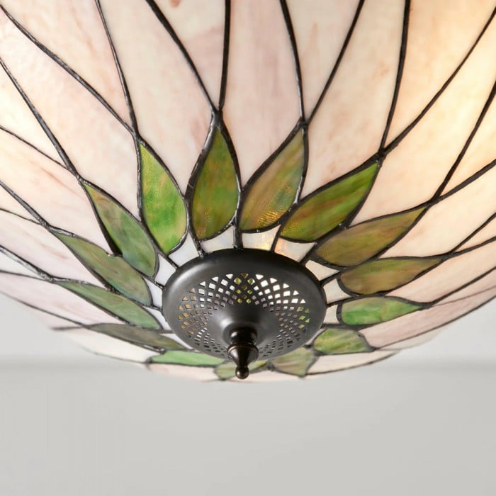 TF Hutchinson Tiffany hanglamp - Omgekeerde kunstglazen verstelbare hanglamp voor thuis HL2097