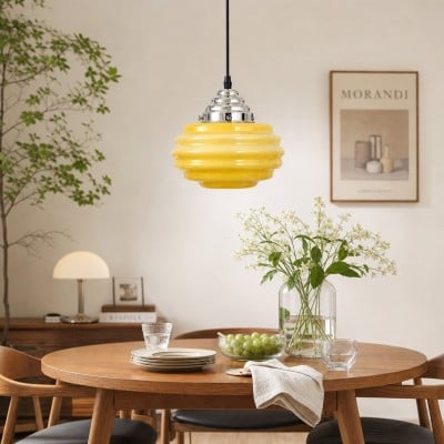 Cirren Decorative Glass Pendant Light - Multi-layer Colored Hanging Lamp for Bedroom Lighting HL3572