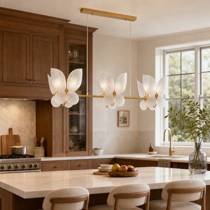 Lucenda Artistic Butterfly Chandelier - French Retro Statement Chandelier for Kitchen Island HL3554