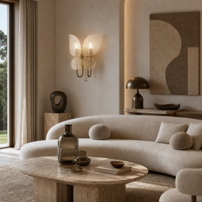 Lucenda Butterfly Art Deco wandlamp - Decoratieve wandlamp in vintage stijl voor slaapkamer of hal HL3562