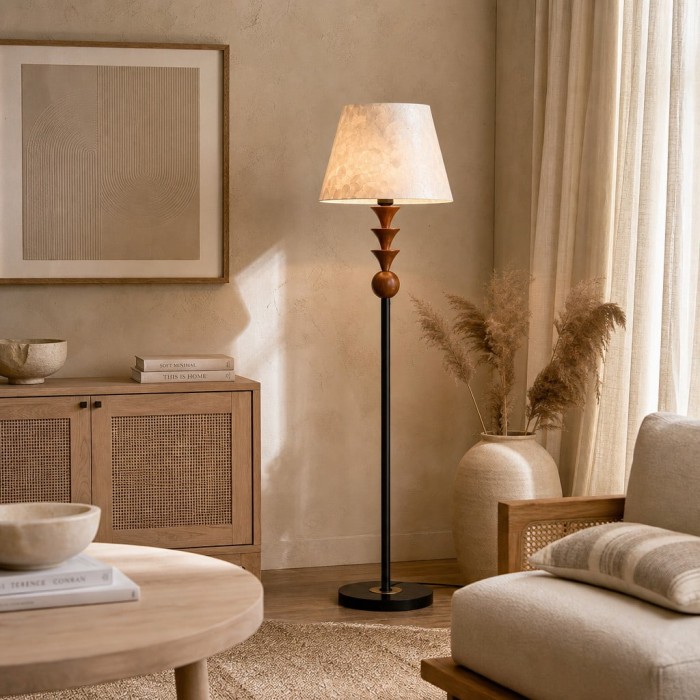 Micahell Modern Floor Lamp - Cascading Shell Shade Standing Lamp for Bedroom HL3525