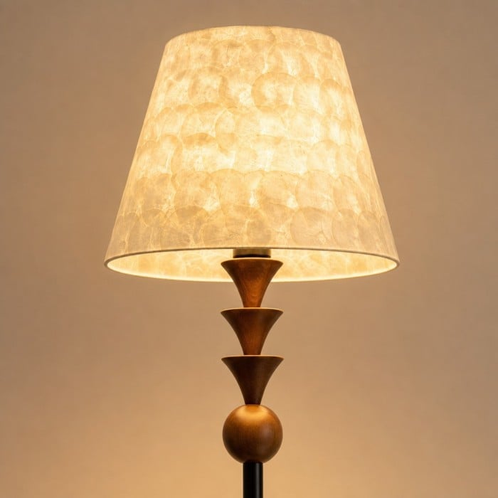 Micahell Modern Floor Lamp - Cascading Shell Shade Standing Lamp for Bedroom HL3525