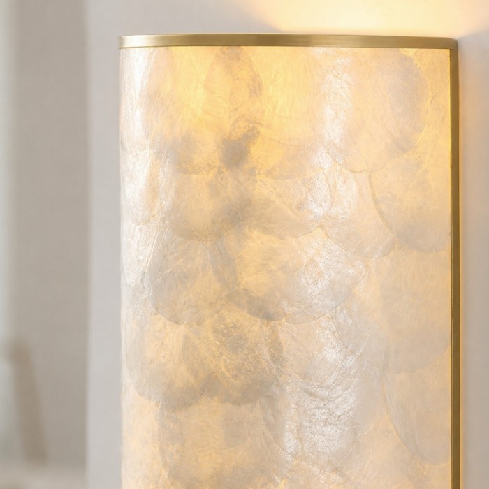 Nacrelith Capiz schelp wandlamp met gelaagde textuur - Moderne wandlamp voor de woonkamer HL3548