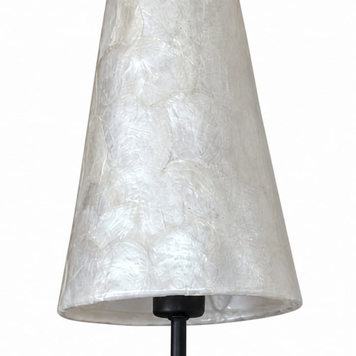 Nacrelith Vintage wandlamp met schelpstructuur - ontwerp met gebogen arm voor de slaapkamer HL3543