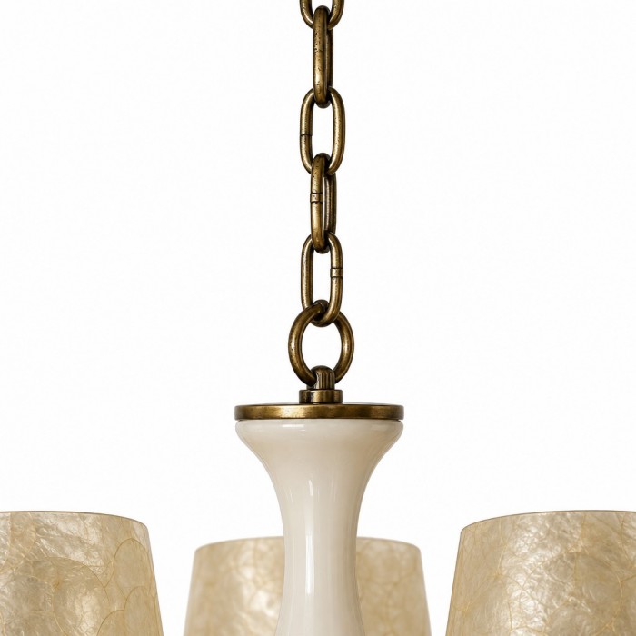 Shellure Retro Shell Texture Chandelier - Sculptural Coastal Home Lighting Fixture HL3533