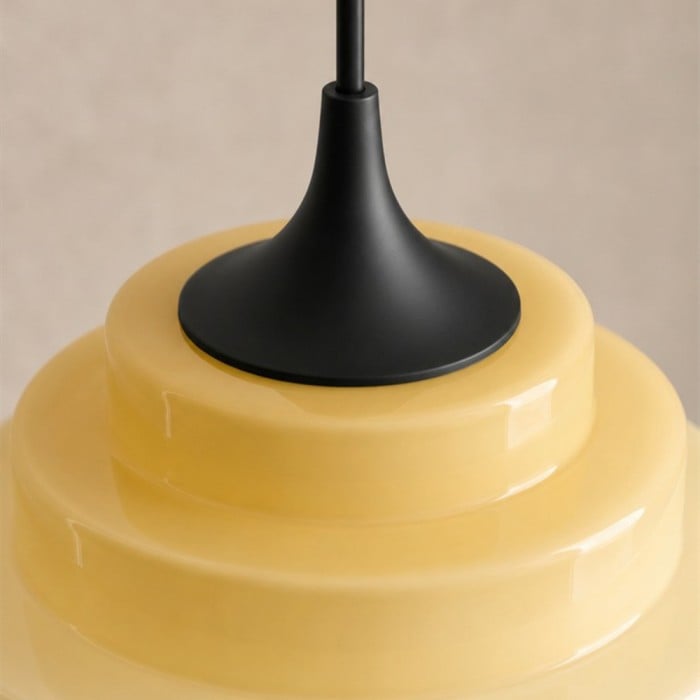 Sanenos Retro Geometric Glass Pendant Light - Gradient Glass Shade for Living or Dining Room HL3523