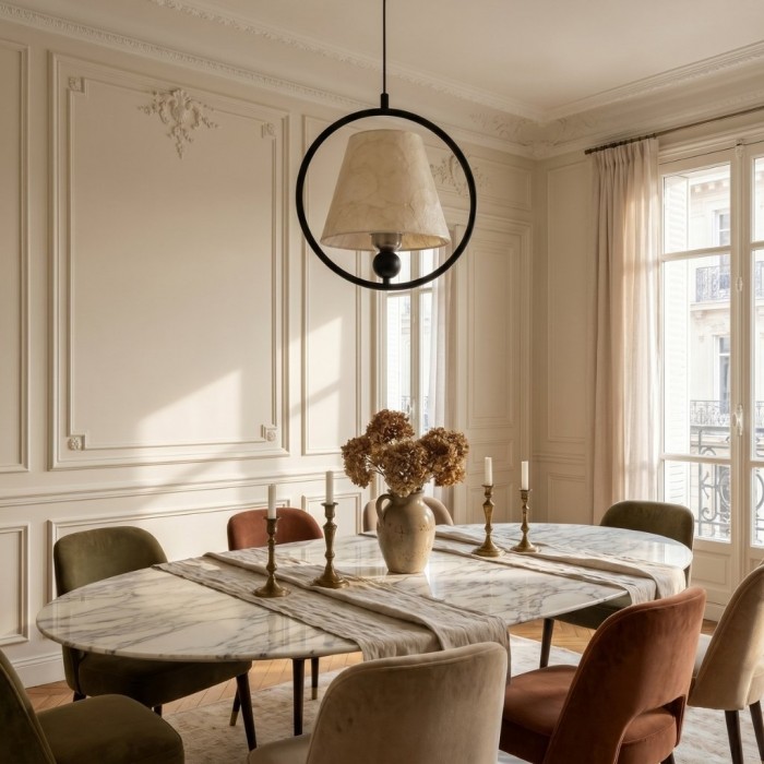 Shellure Sculptural Design Ring Hanging Lamp - Modern Pendant Light for Cozy Interiors HL3558