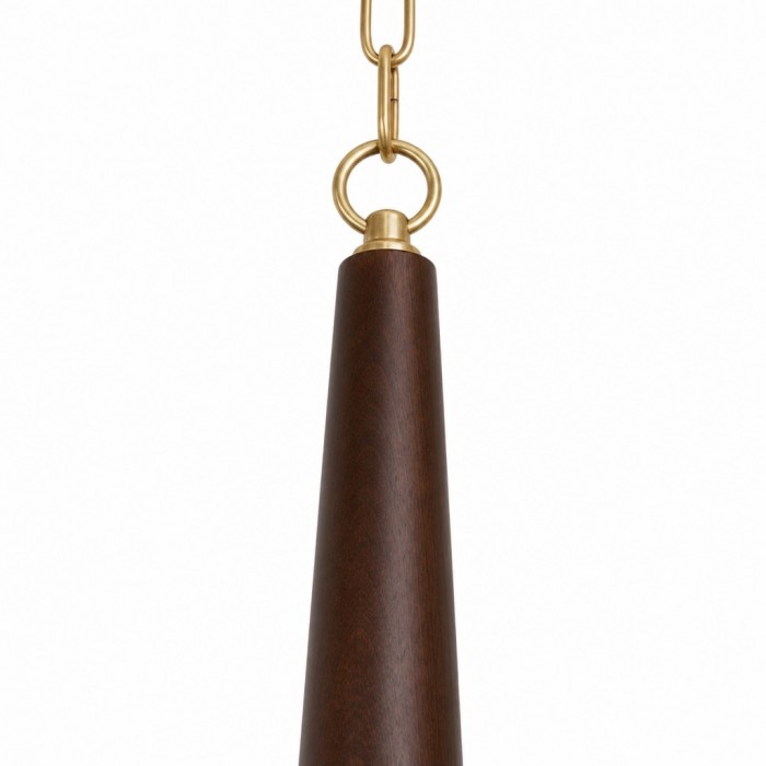 Solmire Rustic Chandelier - Wooden Mental Frame with Fabric Shades for Living Room HL3538