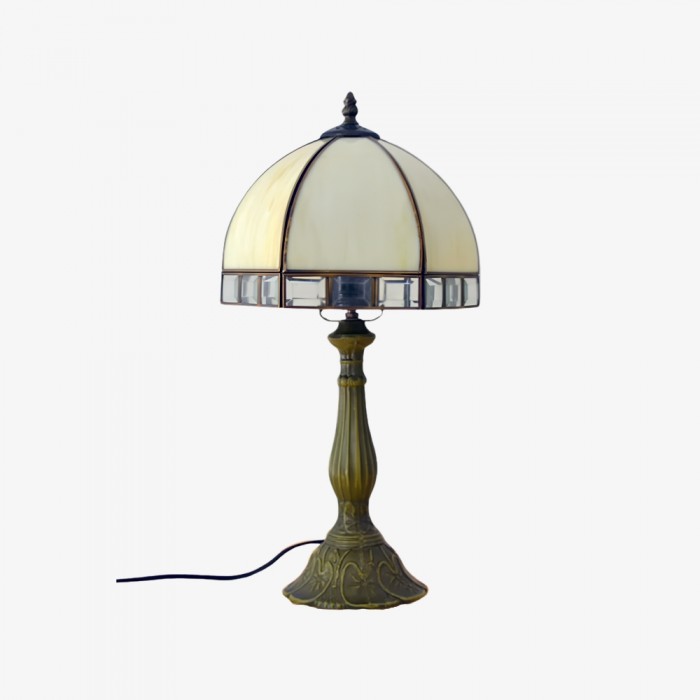 TF Tivanny Art Deco Stained Glass Table Lamp - Vintage Style for Bedroom or Living Room HL3566