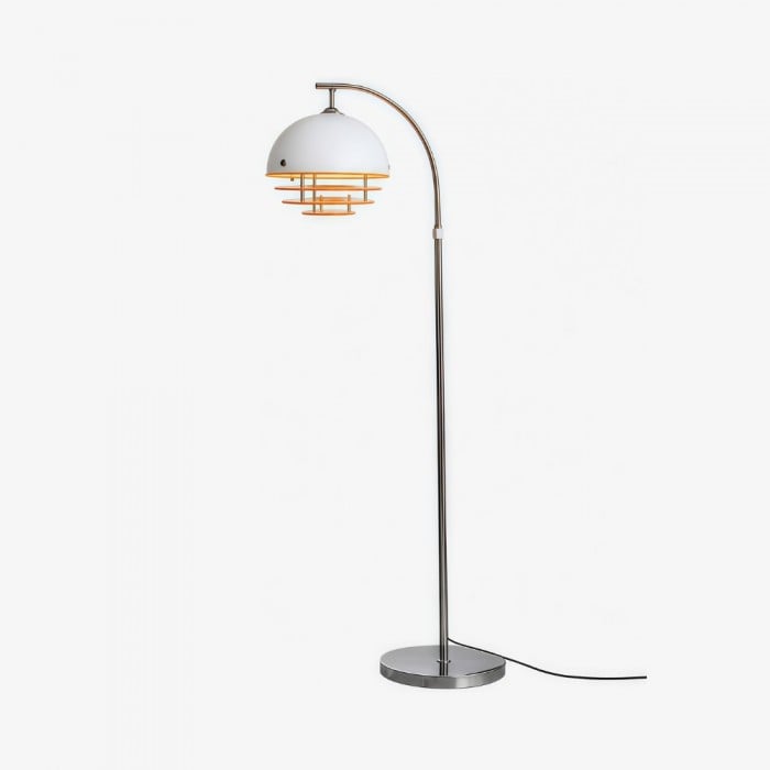 Lampada da terra curva Afterglow Sunset - Paralume in vetro vintage per camera da letto HL3571