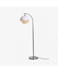 Veslin Elegant Floral Gooseneck Floor Lamp - Floral Linen Shade Lamp for Living Room HL3536